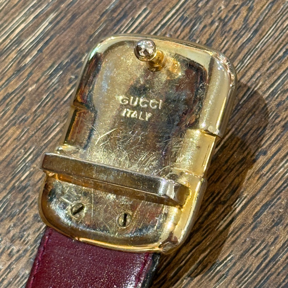 GUCCI Vintage Red Leather Belt, 1979, Size Small - Picture 10 of 12